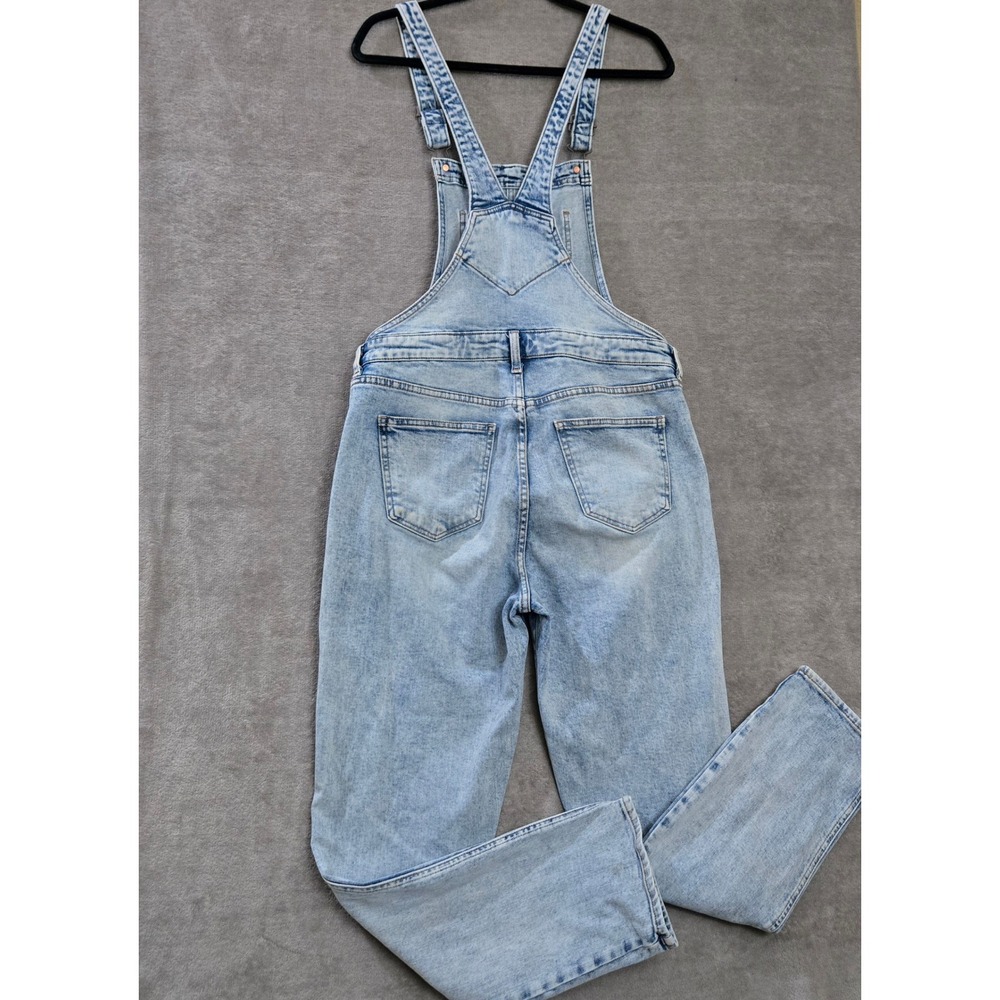 Old Navy Overalls Women 12 Tall Blue Acid Wash Denim Bib Dungaree Jumpsuit 2024 - Picture 2 of 14
